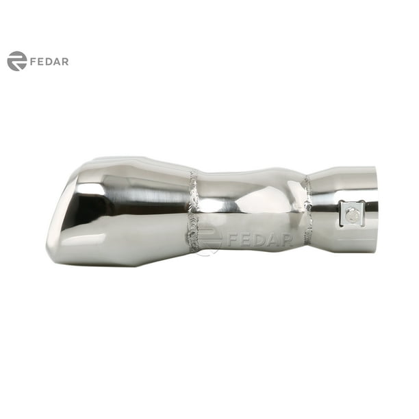Fedar Exhaust Tip 2.5" Inlet 3.4x3" Outlet 9.3" Long Dual Wall Rolled Flat End